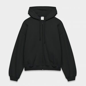 Aritzia Cozy Sweatfleece Mega Zip Hoodie, Size 1 / XS in Black